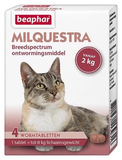 Beaphar Milquestra Wormtabletten Kat 4 Tabl. 3 Beaphar Milquestra Wormtabletten Kat 4 Tabl.