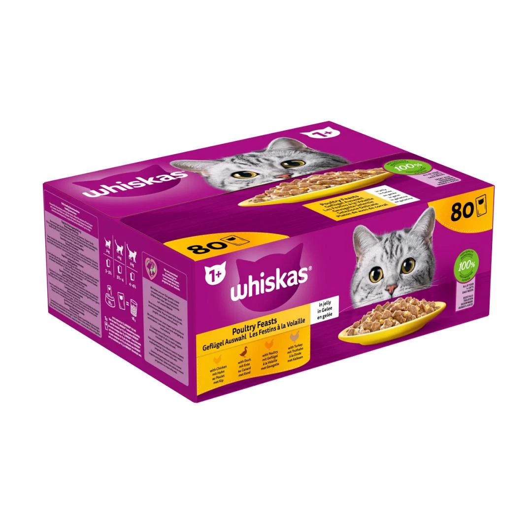 Whiskas Kattenvoer Adult Gevogelte Selectie In Gelei 80 X 85 Gr 3 Whiskas Kattenvoer Adult Gevogelte Selectie In Gelei 80 X 85 Gr