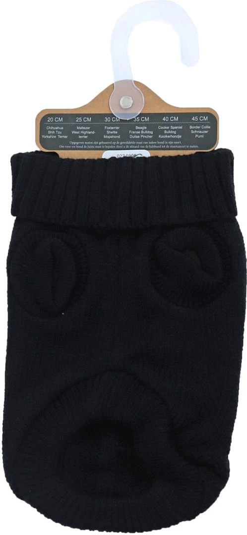 Boony Hondenkabeltrui Zwart 4 Boony Hondenkabeltrui Zwart - Afbeelding 2