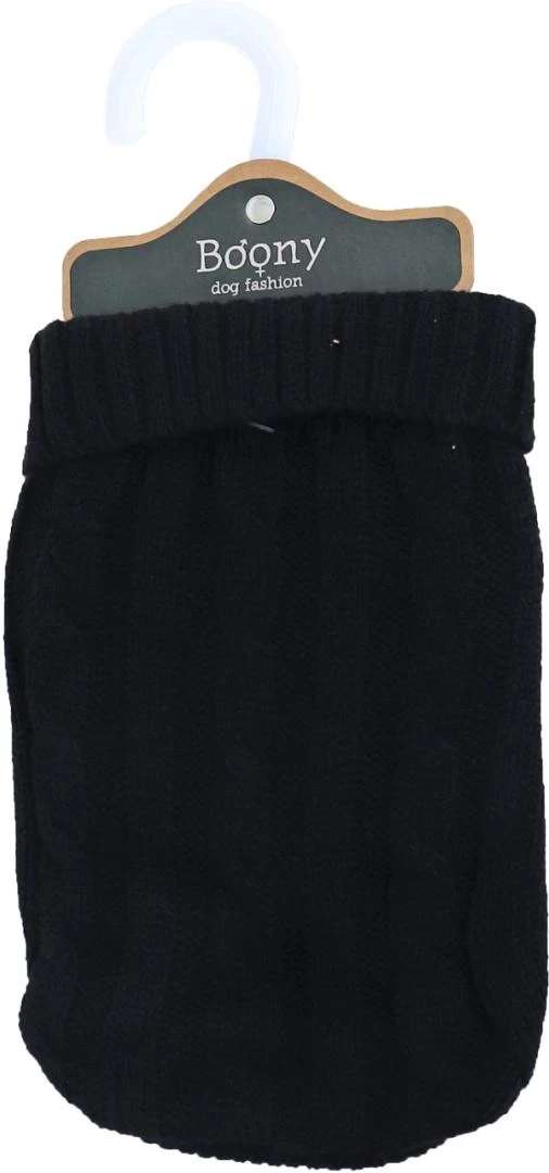 Boony Hondenkabeltrui Zwart 5 Boony Hondenkabeltrui Zwart - Afbeelding 3