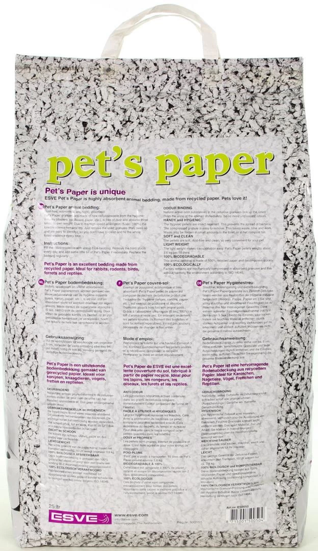 ESVE Pet's Paper Bedding 25 Ltr 3 ESVE Pet's Paper Bedding 25 Ltr - Afbeelding 2