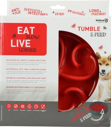 Eat Slow Live Longer Tumble Feeder Red 4 Eat Slow Live Longer Tumble Feeder Red - Afbeelding 2
