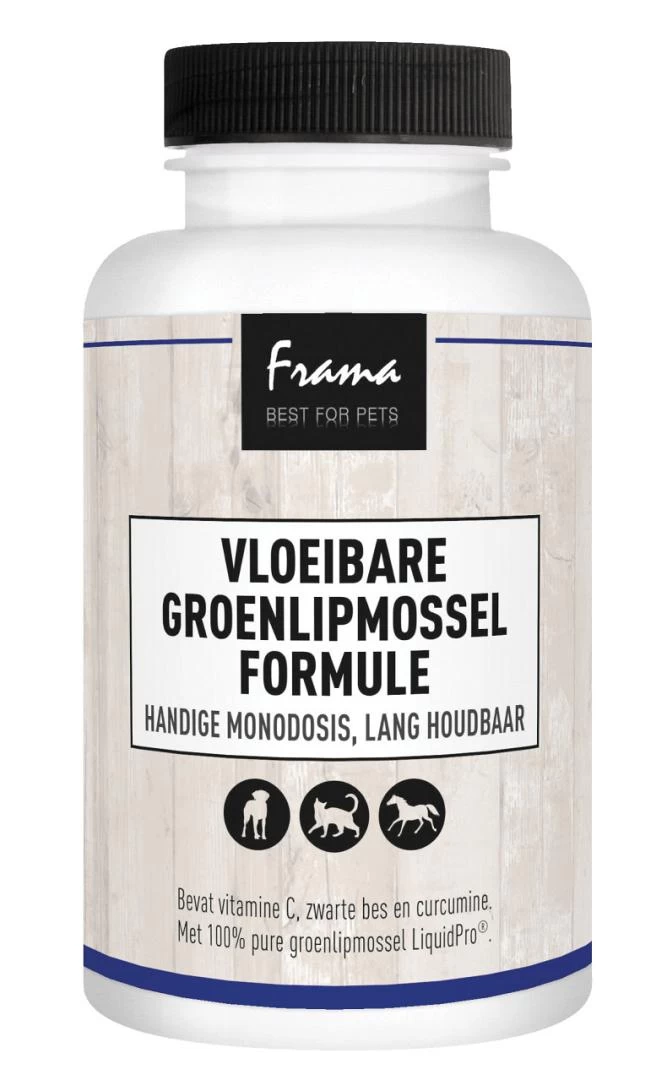 Frama Best For Pets Vloeibare Groenlip-mossel Formule 30 Caps 3 Frama Best For Pets Vloeibare Groenlip-mossel Formule 30 Caps